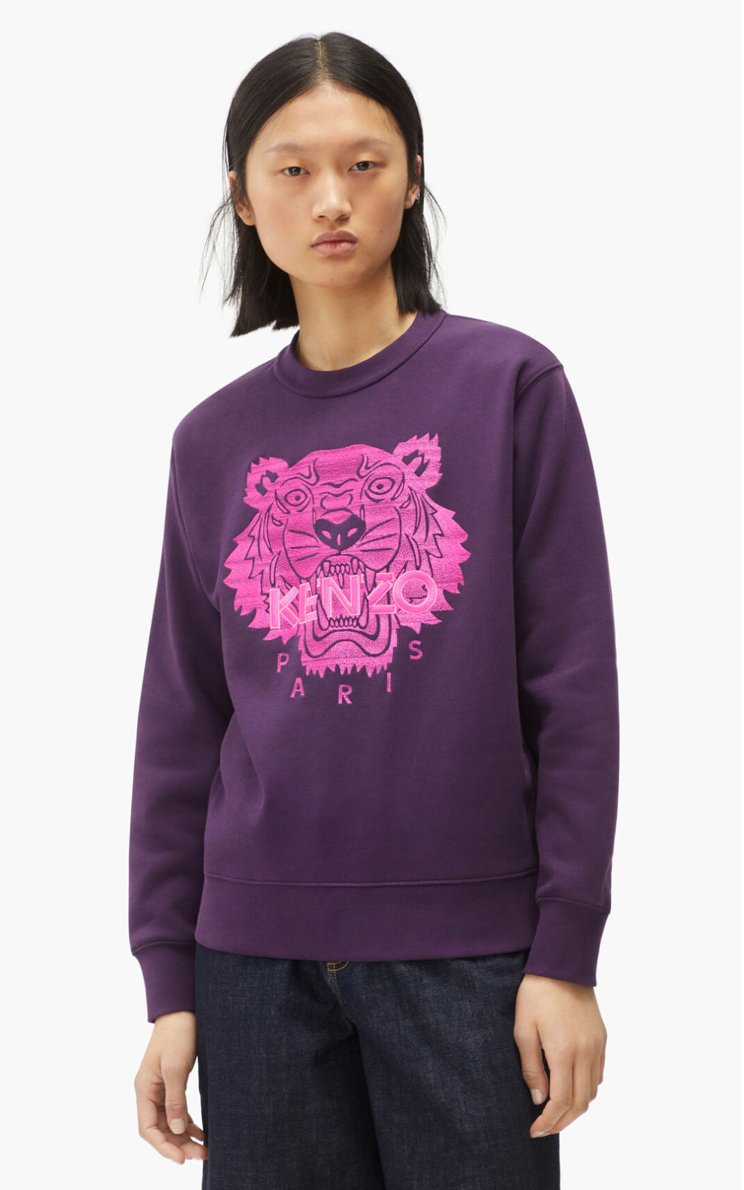 Kenzo Tiger φούτερ γυναικεια μωβ | GR750122